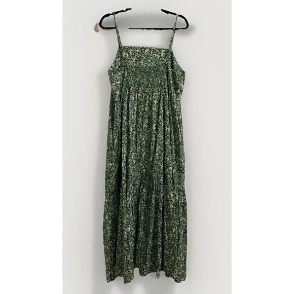 Ellos Womens Maxi Dress Plus Size L 18/20 Green Floral Boho Adjustable Straps - Picture 2 of 6